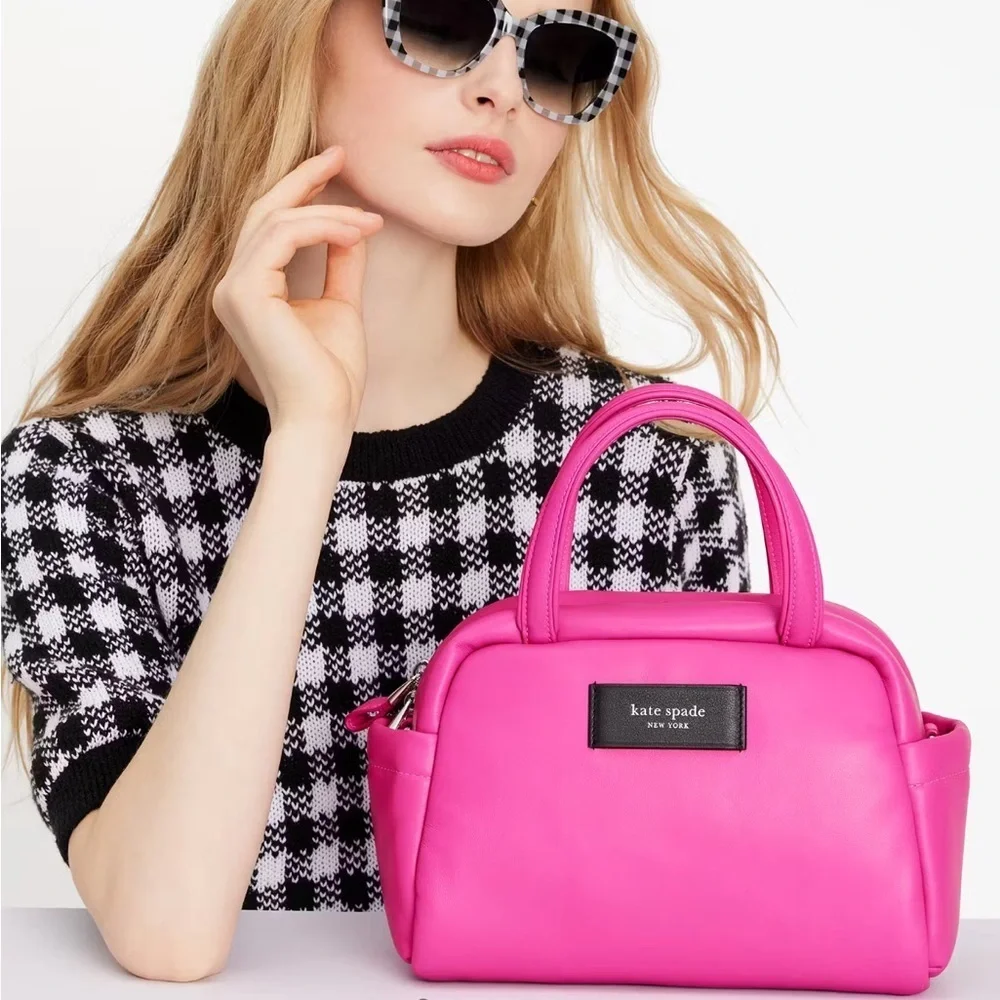 Kate Spade Puffed Satchel Crossbody Vivid Snapdragon